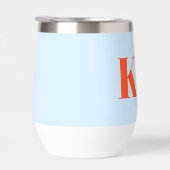 Moderne Blauwe Oranje Monogram Initiaal Letters Pe (Rechts)