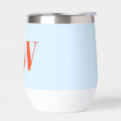 Moderne Blauwe Oranje Monogram Initiaal Letters Pe (Links)