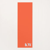 Moderne blauwe oranje monogram initialen gepersona yogamat (Achterkant)