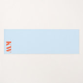 Moderne blauwe oranje monogram initialen gepersona yogamat (Voorkant (horizontaal))