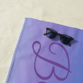 Moderne Blauwe Paars Strandlaken (In situ)