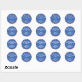 Moderne Blauwe Paarse Aangepaste Bruidsdouche Dank Ronde Sticker (Vel)