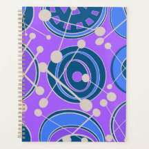 Moderne, blauwe, paarse en witte geoshape design.