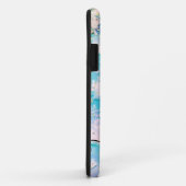 Moderne blauwe paarse glinsterende chic monogram Case-Mate iPhone case (Achterkant/rechts)