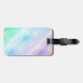 Moderne Blauwe Paarse Glitter Ombre Glam Design Bagagelabel (Achterkant horizontaal)