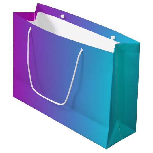 Moderne blauwe Paarse gradiënt Groot Cadeauzakje (Voorkant Gekanteld)