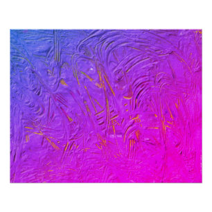 Moderne blauwe Paarse roze gele Abstracte kunst Perfect Poster