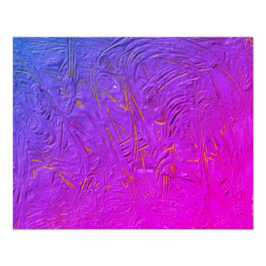 Moderne blauwe Paarse roze gele Abstracte kunst Perfect Poster (Voorkant)