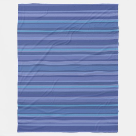 Moderne Blauwe Paarse Streep Fleece Deken (Voorkant)