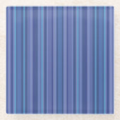 Moderne Blauwe Paarse Streep Glazen Onderzetter (Voorkant)
