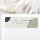 Moderne blauwe pagina Groene cirkels Retouradres Etiket (Insitu)