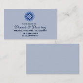 Moderne blauwe papieren gesneden Mandala bruilofts Informatiekaartje (Voorkant / Achterkant)