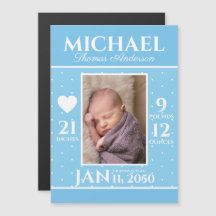 Moderne blauwe pasgeboren statistieken baby geboor