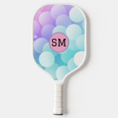 Moderne Blauwe Pastel Abstracte Gepersonaliseerde Pickleball Paddle (Achterkant)