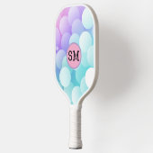 Moderne Blauwe Pastel Abstracte Gepersonaliseerde Pickleball Paddle (Links)