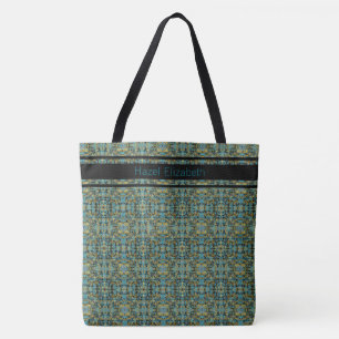 Moderne blauwe pauwpatroon tas