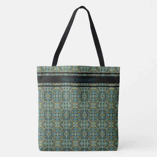 Moderne blauwe pauwpatroon tas (Voorkant)