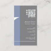 Moderne Blauwe Pen penpunt Logo Notaris Openbare Q Visitekaartje (Achterkant)