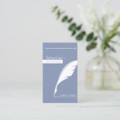 Moderne Blauwe Pen penpunt Logo Notaris Openbare Q Visitekaartje (Staand voorkant)