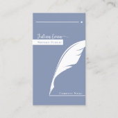 Moderne Blauwe Pen penpunt Logo Notaris Openbare Q Visitekaartje (Voorkant)