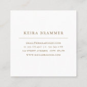 Moderne blauwe penseelstreken Gold Lijst Square Sq Vierkante Visitekaartje (Achterkant)