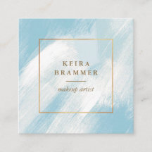 Moderne blauwe penseelstreken Gold Lijst Square Sq