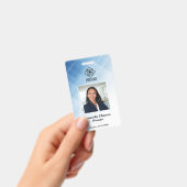 Moderne blauwe personeelsfoto ID Badge (Handheld)