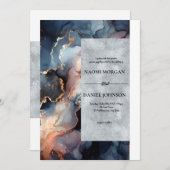 Moderne Blauwe & Perzik Marmeren Agaat Kaart (Voorkant / Achterkant)