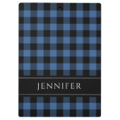 Moderne Blauwe Plaid Klembord (Achterkant)