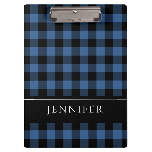 Moderne Blauwe Plaid Klembord (Voorkant)