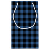 Moderne Blauwe Plaid Patroon Klein Cadeauzakje (Achterkant)