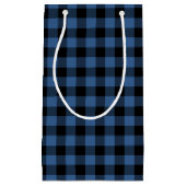 Moderne Blauwe Plaid Patroon Klein Cadeauzakje (Voorkant)