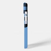 Moderne Blauwe Plaid Rutpatroonnaam Case-Mate iPhone Case (Achterkant / Links)