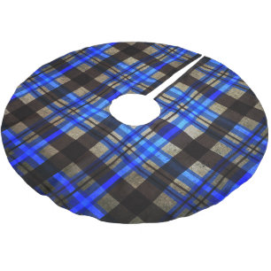 Moderne Blauwe Plaid Tartan Kerstboom Decoreren Kerstboom Rok