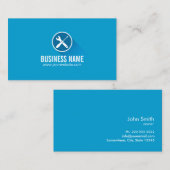 Moderne, blauwe platte Visitekaartjes voor compute (Voorkant / Achterkant)