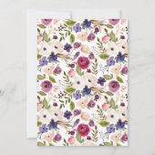 Moderne Blauwe Plum Bloemen Bruids Douche Uitnodig Kaart (Achterkant)