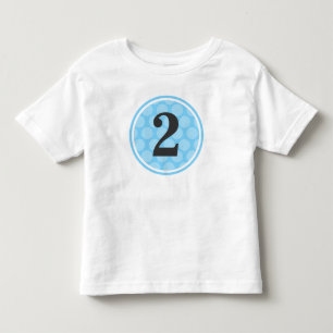 Moderne Blauwe Polka Dot Tweede Verjaardag Jongen Kinder Shirts