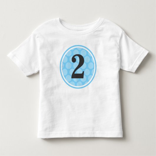Moderne Blauwe Polka Dot Tweede Verjaardag Jongen  Kinder Shirts (Voorkant)