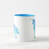 Moderne Blauwe Polygoon Eenhoorn Mok (Midden)