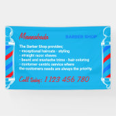 Moderne Blauwe Pool Supply Service Barber Shop Spandoek (Horizontaal)