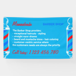Moderne Blauwe Pool Supply Service Barber Shop Spandoek