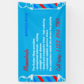 Moderne Blauwe Pool Supply Service Barber Shop Spandoek (Verticaal)