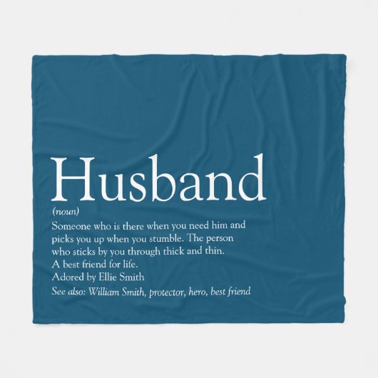 Moderne Blauwe Pret Echtgenoot Definitie Fleece Deken (Voorkant (Horizontaal))