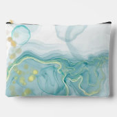 Moderne Blauwe Print w/Goud Hoogtepunten Cosmetisc Etui (Voorkant)