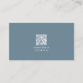 Moderne Blauwe Professionele QR Code Foto Logo Visitekaartje (Achterkant)