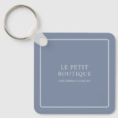 Moderne blauwe QR-code Zakelijke promotie Sleutelhanger (Voorkant)