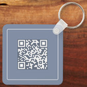 Moderne blauwe QR-code Zakelijke promotie Sleutelhanger (Achterkant)