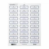 Moderne blauwe rand aangepaste briefpapier adres etiket (Full Sheet)