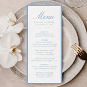 Moderne Blauwe Rand Trouw Menu