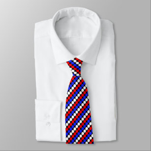 Moderne blauwe rode strepen met rode strepen op zw stropdas